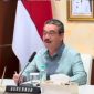 Gubernur Maluku Hendrik Lewerissa dalam pembukaan Training Raya HMI secara daring dari Jakarta (Foto: Dok.Malukuprov)