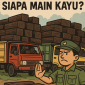 Ilustrasi penahanan dua truk kayu Belo hitam (Design: Sakamena)